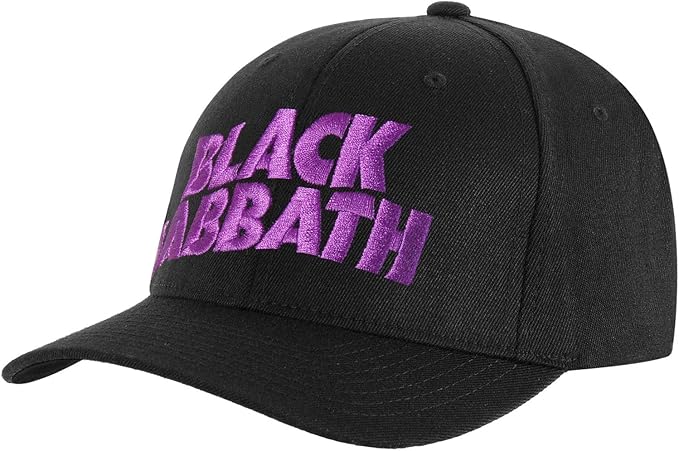 Black Sabbath Embroidered Purple Logo Snapback Hat
