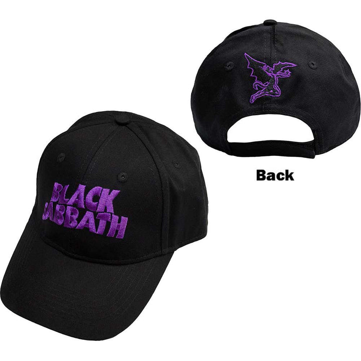 Black Sabbath Embroidered Purple Logo Snapback Hat