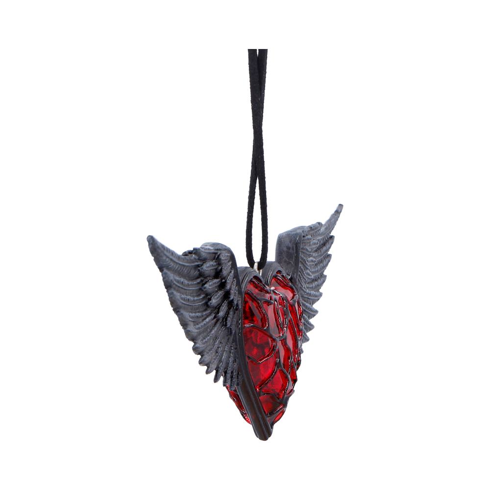 Black Winged Heart Hanging Holiday Ornament