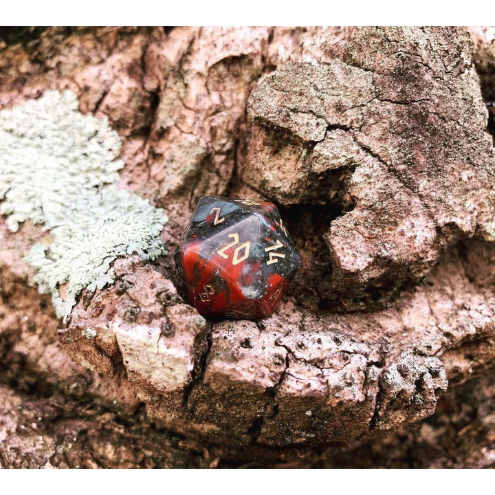 Gemstone Dice - Bloodstone - 7 Piece RPG Set
