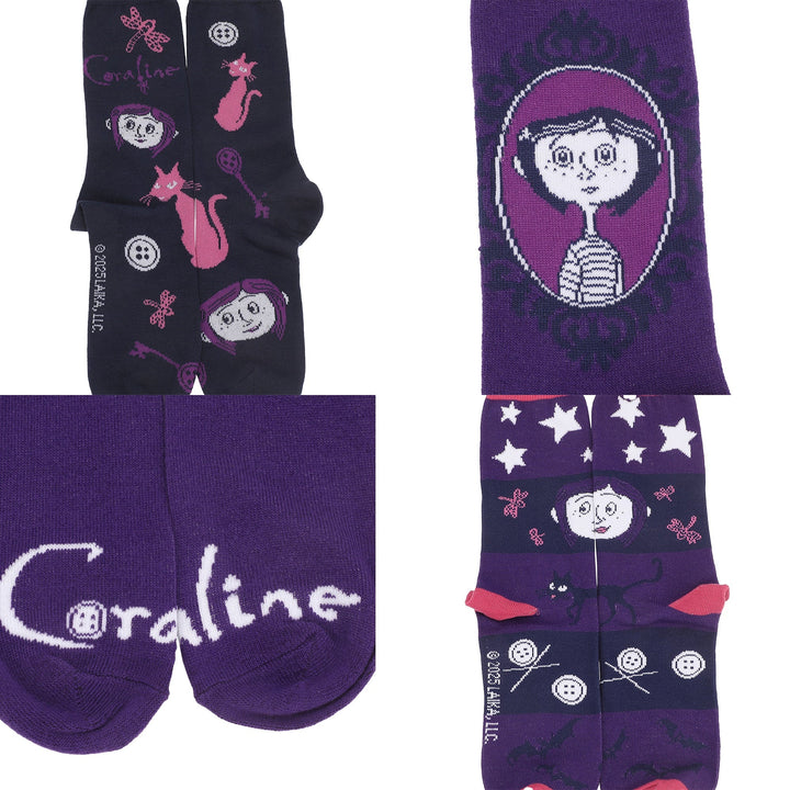 Coraline Womens Casual Crew Socks 5 Pack