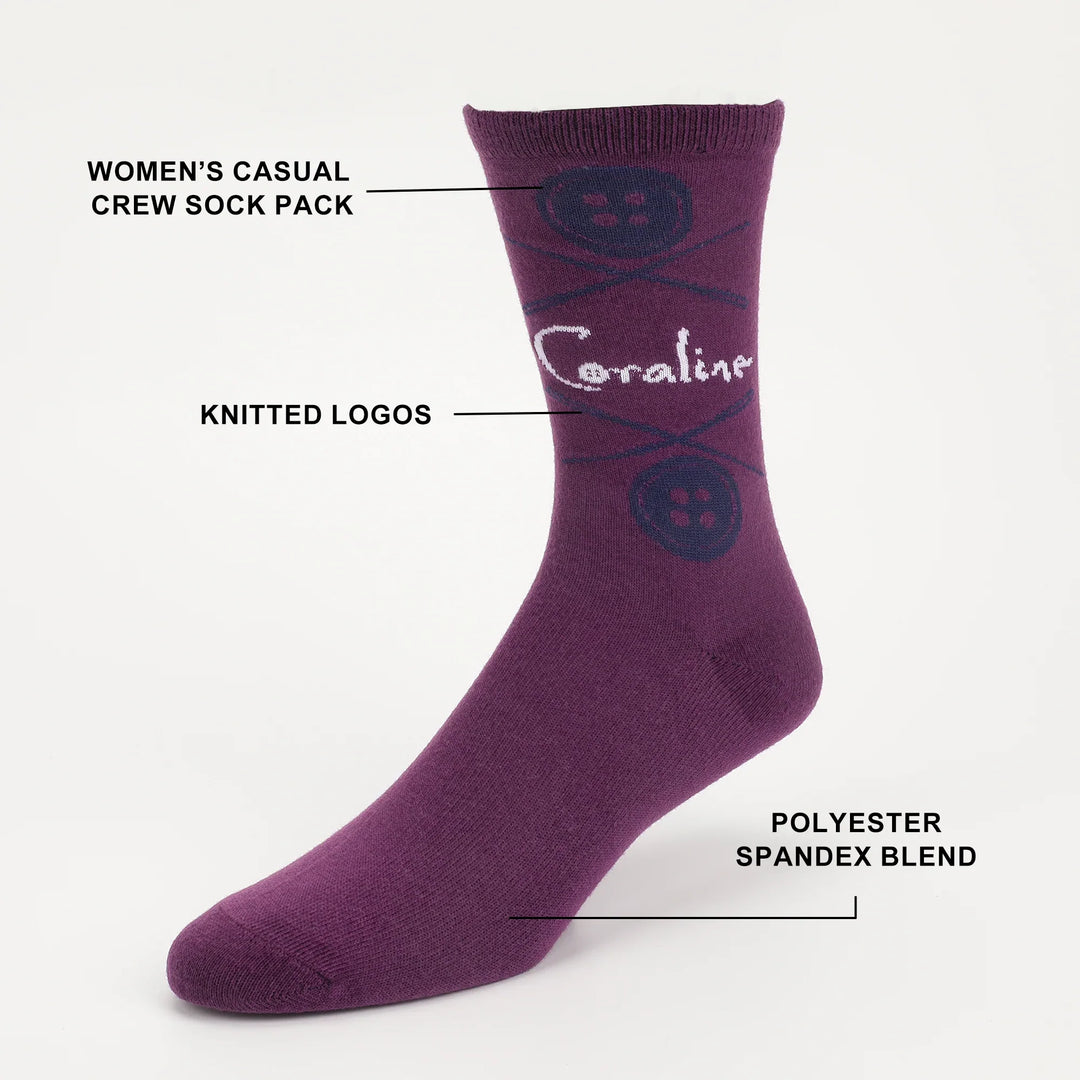 Coraline Womens Casual Crew Socks 5 Pack