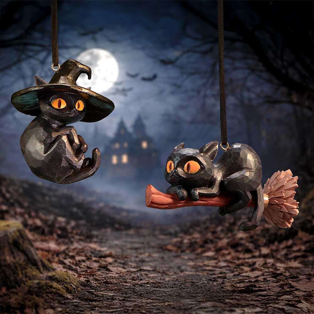 Curse and Claw Cats Hanging Holiday Ornament Set
