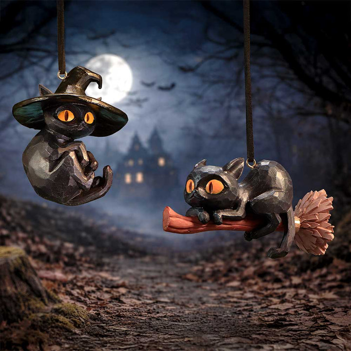 Curse and Claw Cats Hanging Holiday Ornament Set