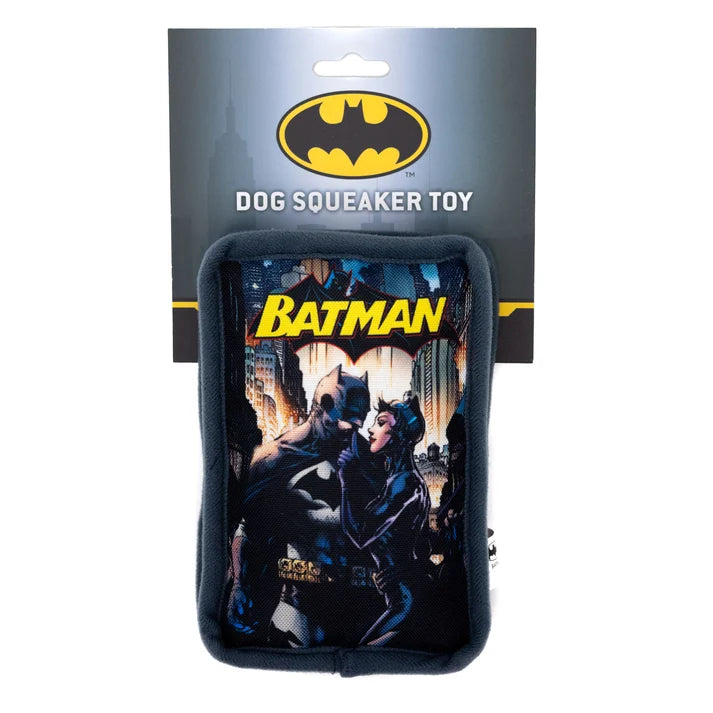 DC Batman and Catwoman Comic Book Replica Squeaker Plush Dog Toy