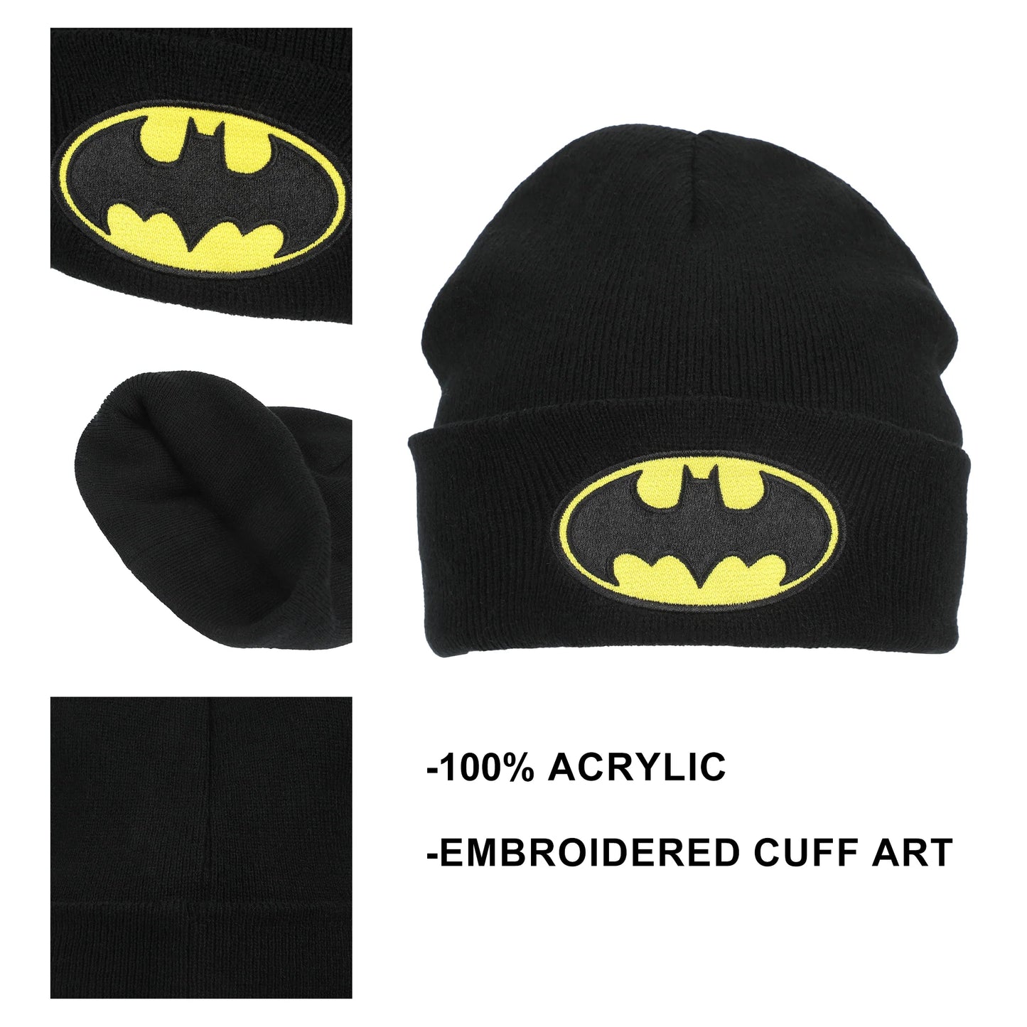 Batman DC Comics Black Cuff Beanie Hat