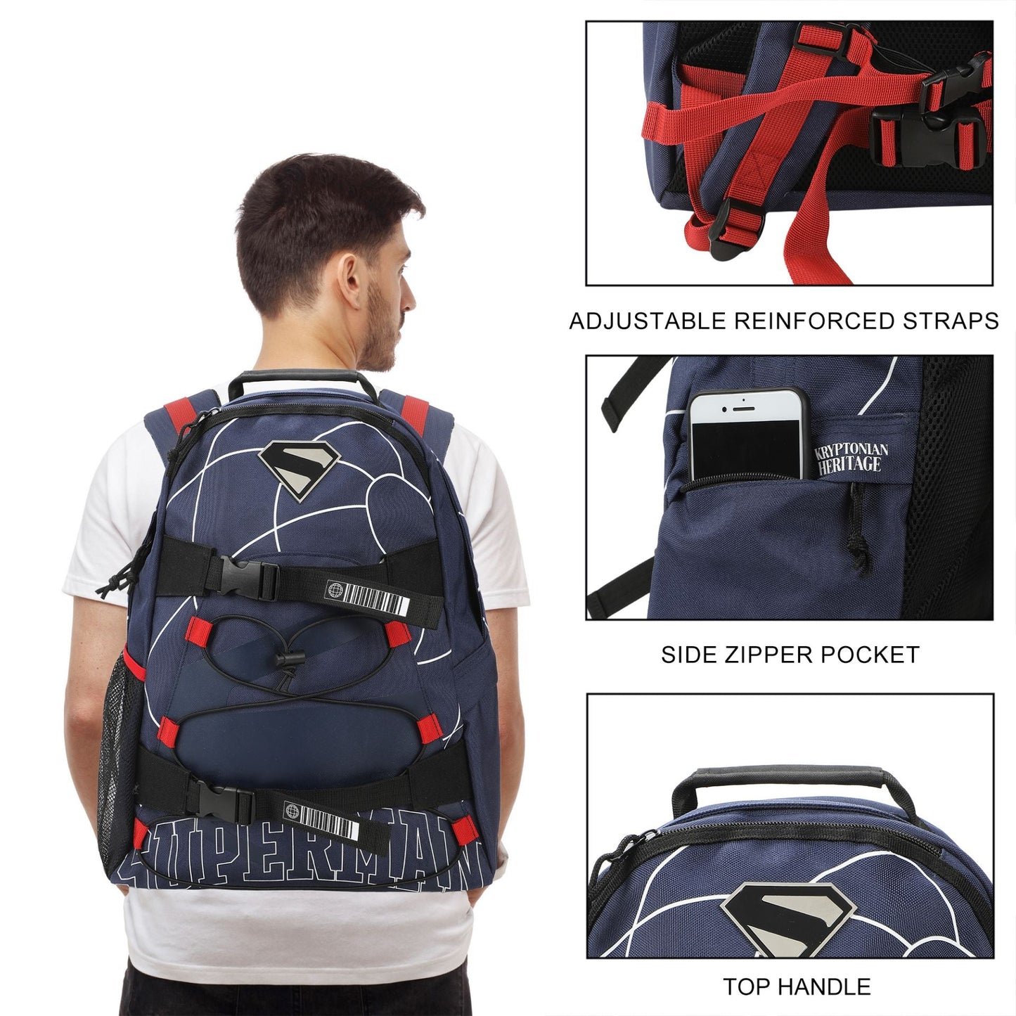 Superman DC Comics Lightning Pattern Backpack