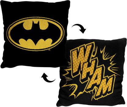 DC Batman WHAM 14"  x 14" Double-Sided Single Jacquard Pillow