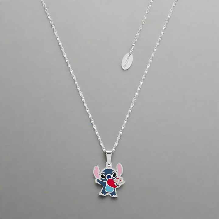 Disney Lilo &amp; Stitch Stitch Heart Enamel Necklace