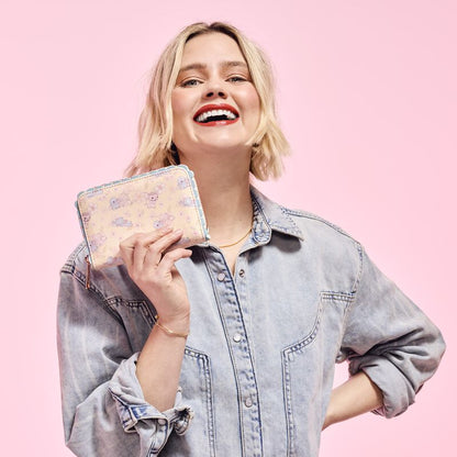 Loungefly Stitch & Angel Cherry Blossom All-Over Print Zip Around Wallet