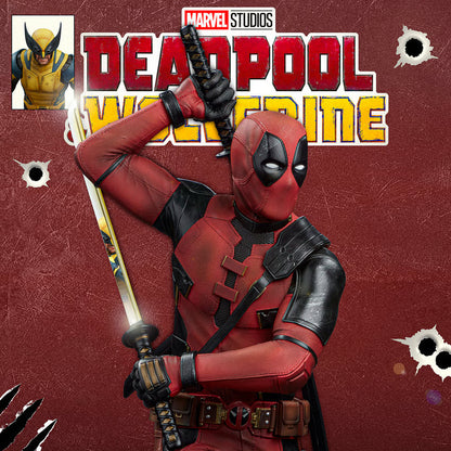Deadpool Marvel Deadpool and Wolverine Movie Quarter Scale Statue by Iron Studios