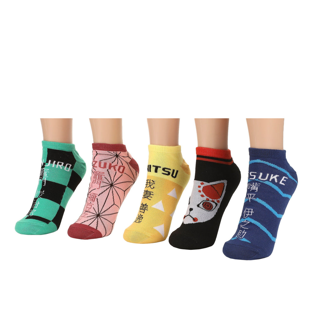 Demon Slayer Character Kanji Women’s 5-Pair Pack Ankle Socks