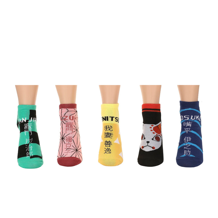 Demon Slayer Character Kanji Women’s 5-Pair Pack Ankle Socks