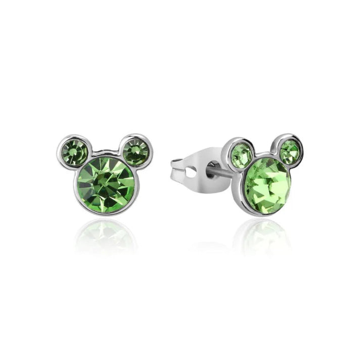 Disney Mickey Mouse August Birthstone Crystal Stud Earrings