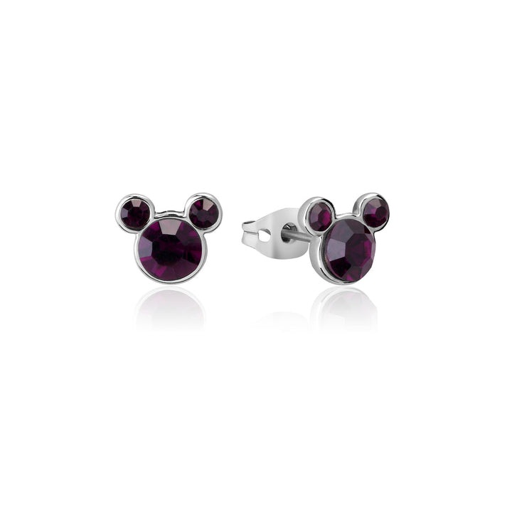 Disney Mickey Mouse February Birthstone Crystal Stud Earrings