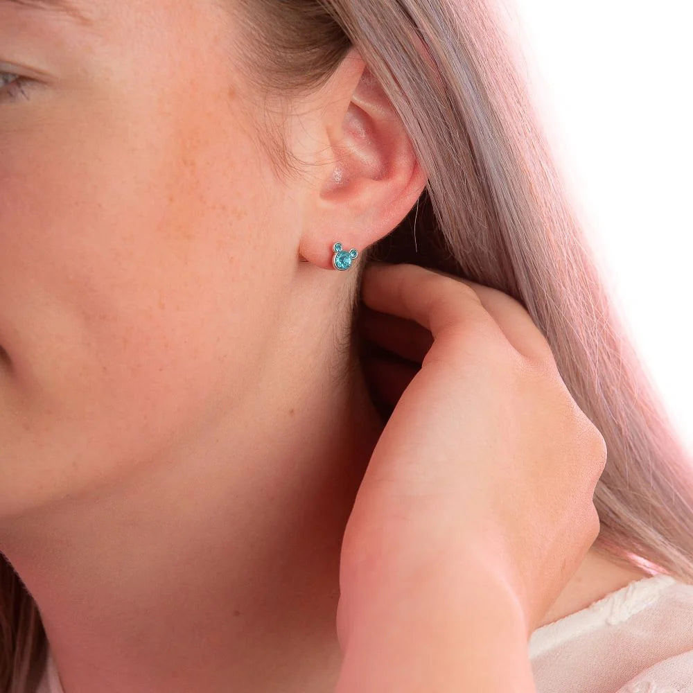 Disney Mickey Mouse June Birthstone Stud Earrings