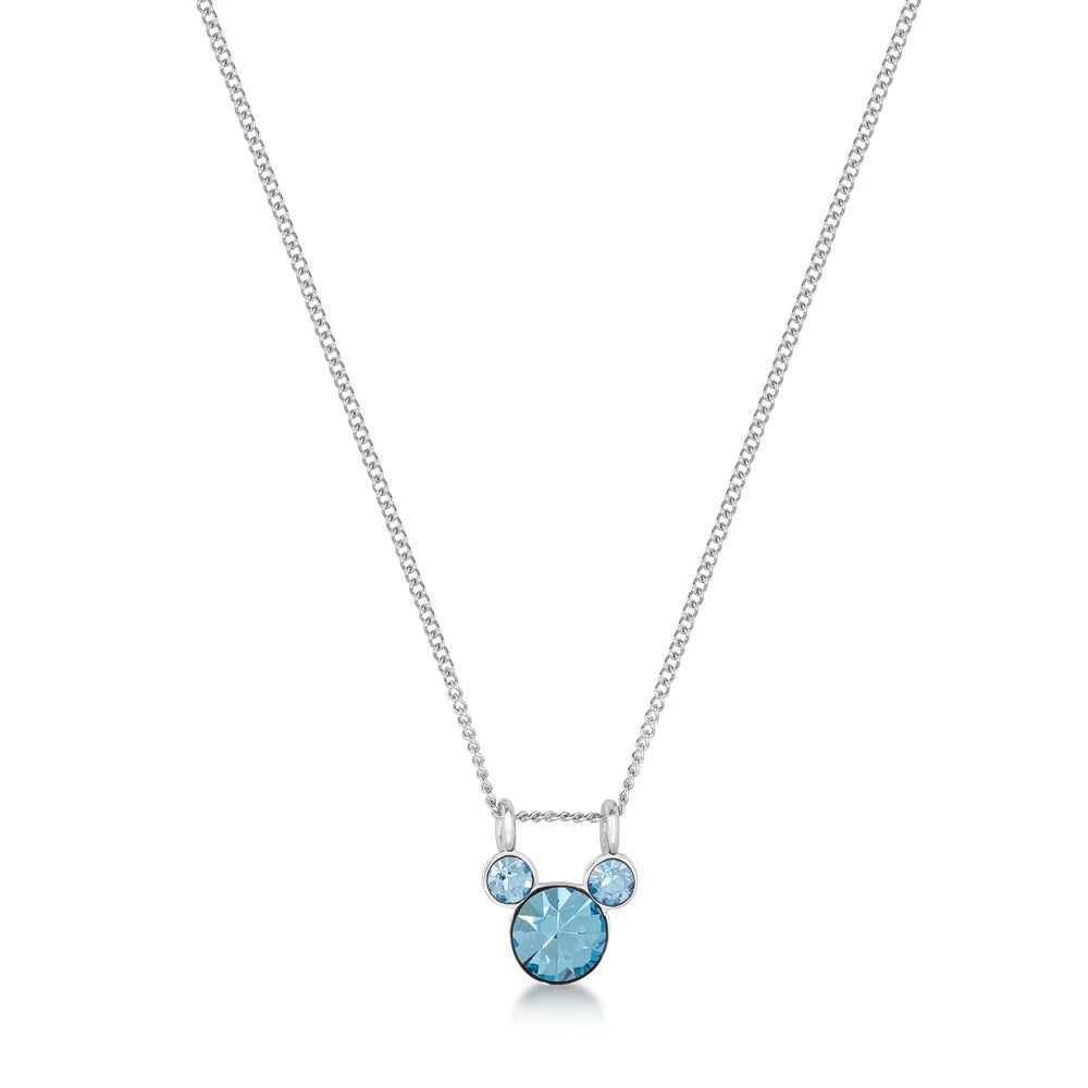Disney Mickey Mouse March Birthstone Crystal Necklace