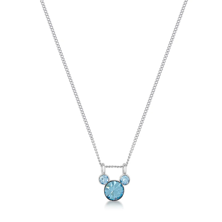 Disney Mickey Mouse March Birthstone Crystal Necklace