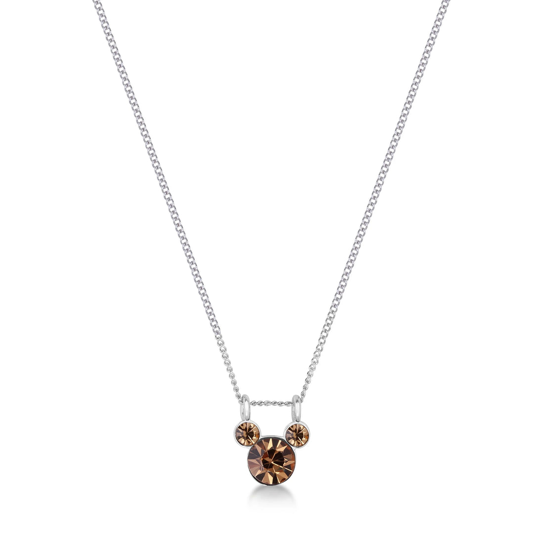 Disney Mickey Mouse November Birthstone Crystal Necklace