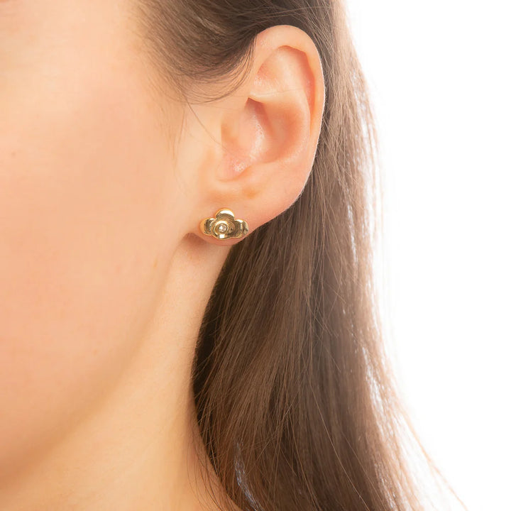 Disney Princess Mulan Warrior Symbol Gold Stud Earrings