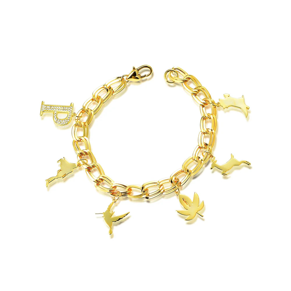 Disney Princess Pocahontas Gold Charm Bracelet