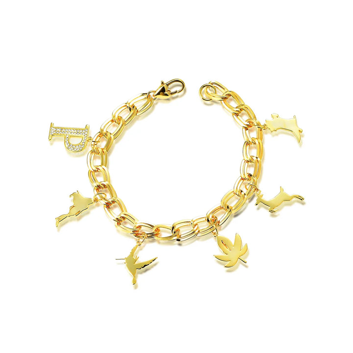 Disney Princess Pocahontas Gold Charm Bracelet