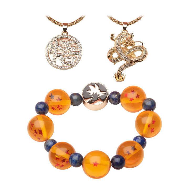 Dragon Ball Pendant Necklace and Bracelet Collector Gift Set