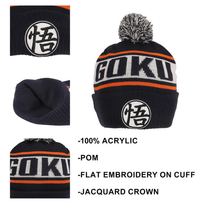 Dragon Ball Z Goku Kanji Blue Cuff Beanie Hat