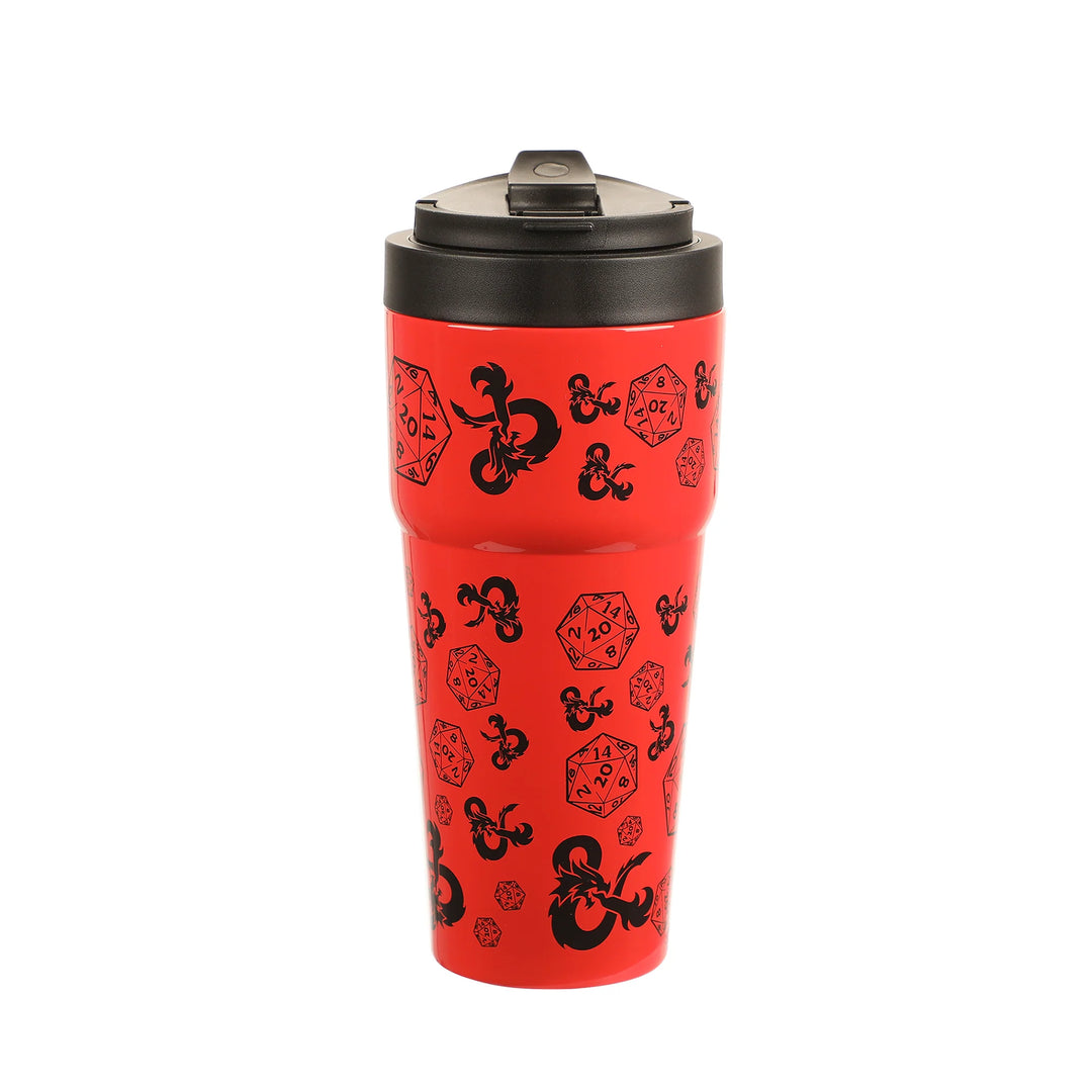 Dungeons &amp; Dragons D&amp;D DnD D20 Dice 27 Oz Travel Tumbler
