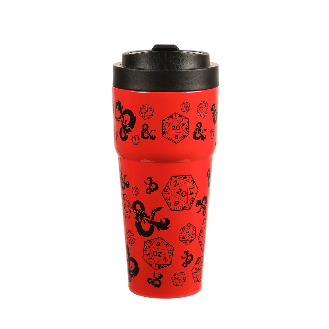 Dungeons &amp; Dragons D&amp;D DnD D20 Dice 27 Oz Travel Tumbler