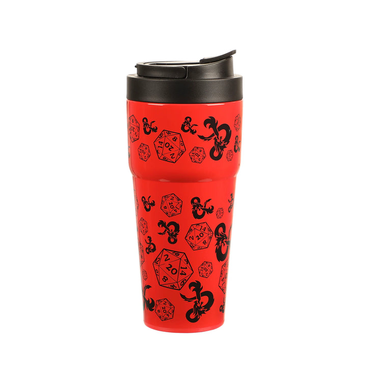 Dungeons &amp; Dragons D&amp;D DnD D20 Dice 27 Oz Travel Tumbler