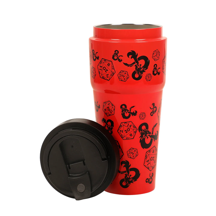 Dungeons &amp; Dragons D&amp;D DnD D20 Dice 27 Oz Travel Tumbler