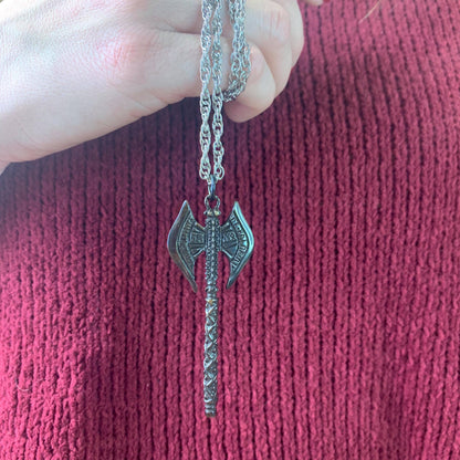 Lord of the Rings Dwarven Battle Axe Bronze Necklace