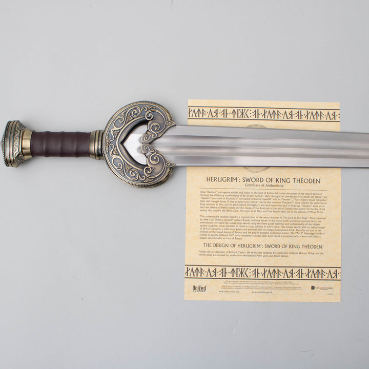 The Lord of the Rings King Theoden Sword Herugrim Steel Replica