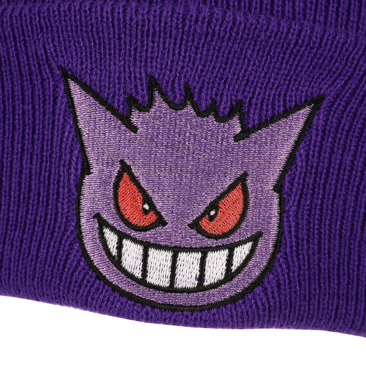 Gengar Pokemon Embroidery Knit Cuff Beanie