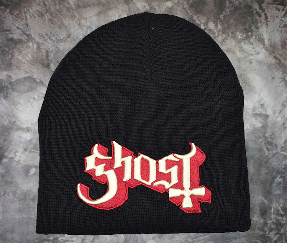 Ghost Rock Band Embroidered Logo Metal Beanie