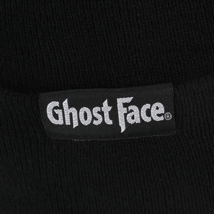 Ghostface Embroidered Face Logo Black Cuff Beanie Hat