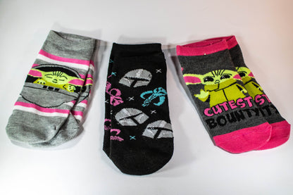 Grogu Star Wars Pink/Charcoal 5-Pack Womens Ankle Socks