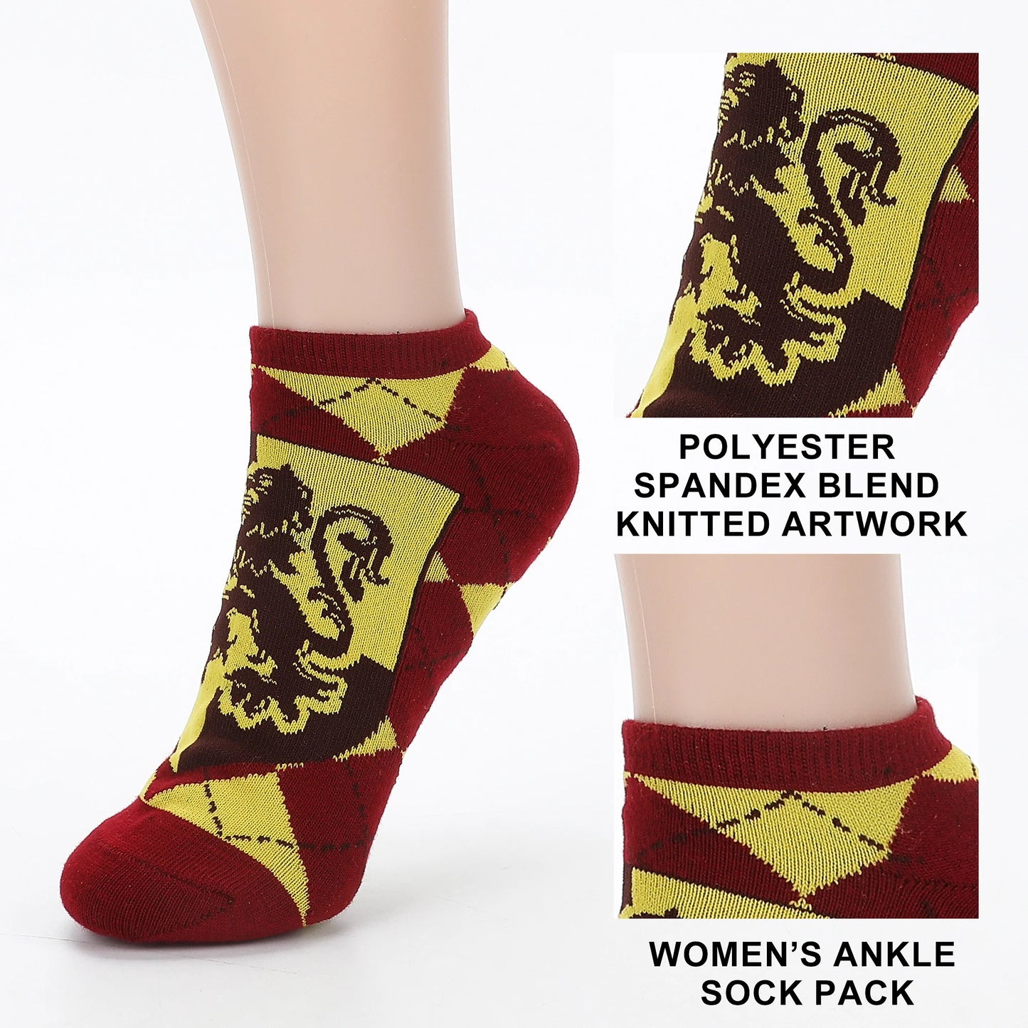 Harry Potter Gryffindor Women's Ankle Socks (Pack of 5)