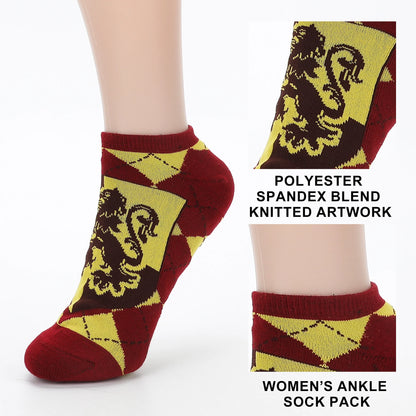Harry Potter Gryffindor Women's Ankle Socks (Pack of 5)