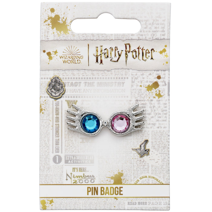 Harry Potter Luna Lovegood Spectrospecs Glasses Silver Pin Badge