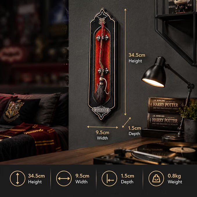 Harry Potter Miniature Firebolt Resin Wall Plaque 13" Tall
