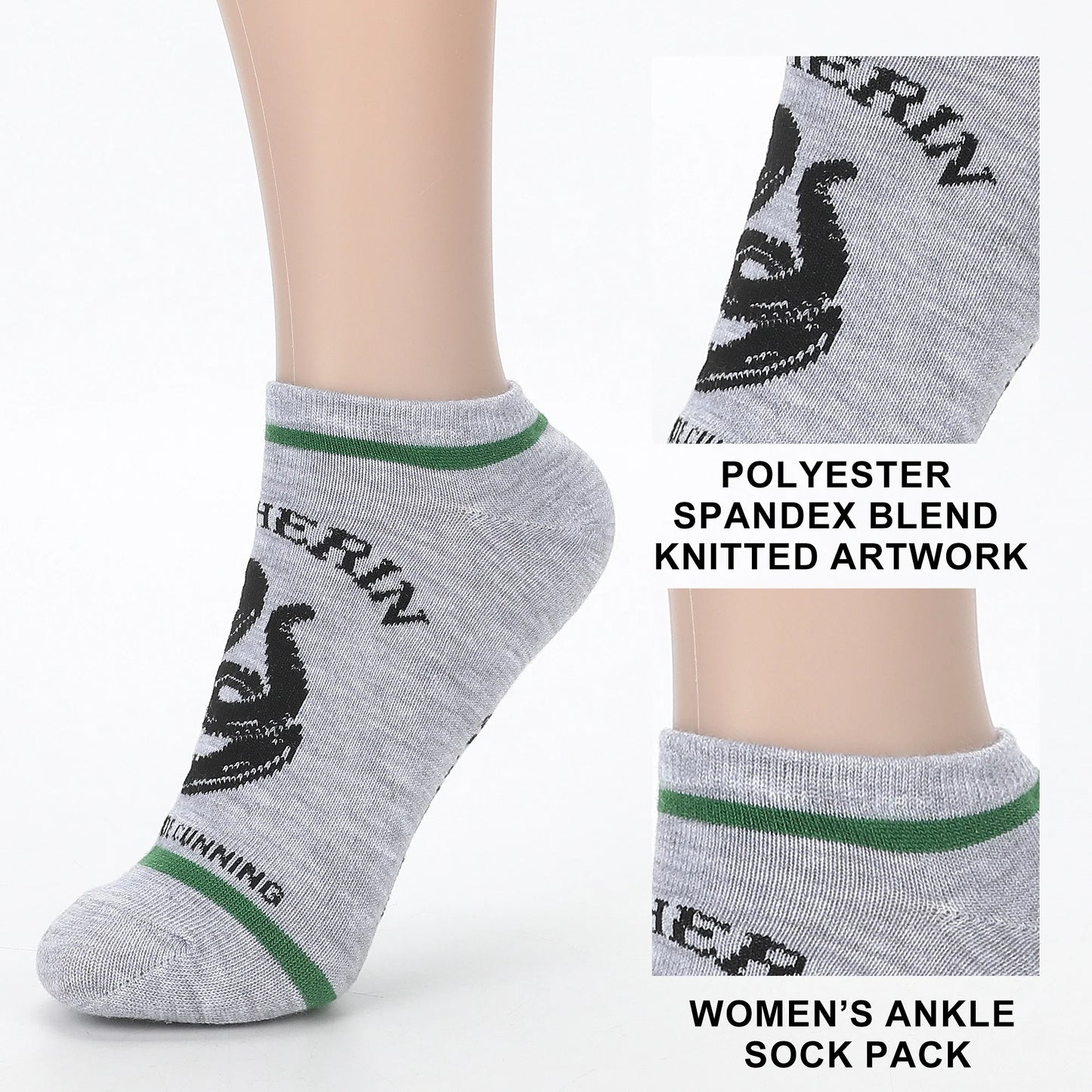 Harry Potter Slytherin Women's Ankle Socks (Pack of 5)