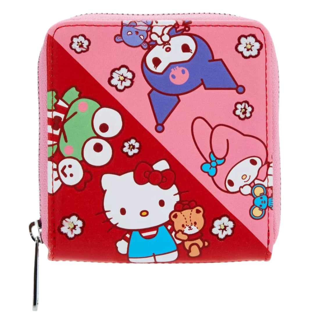 Hello Kitty &amp; Friends Color Block Zip Around Wallet by LoungeFly