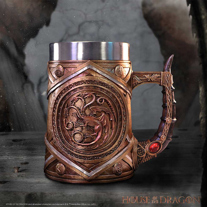 Game of Thrones House of the Dragon Targaryen Crown and Dagger Tankard
