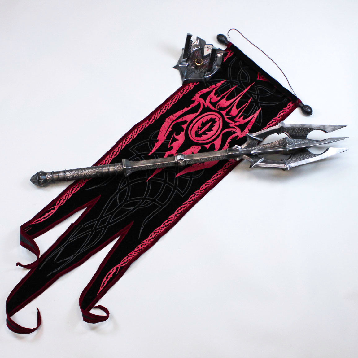Lord of the Rings Sauron Mace and Banner Replica with One Ring