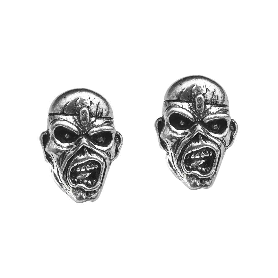 Iron Maiden Eddie Head Stud Earrings