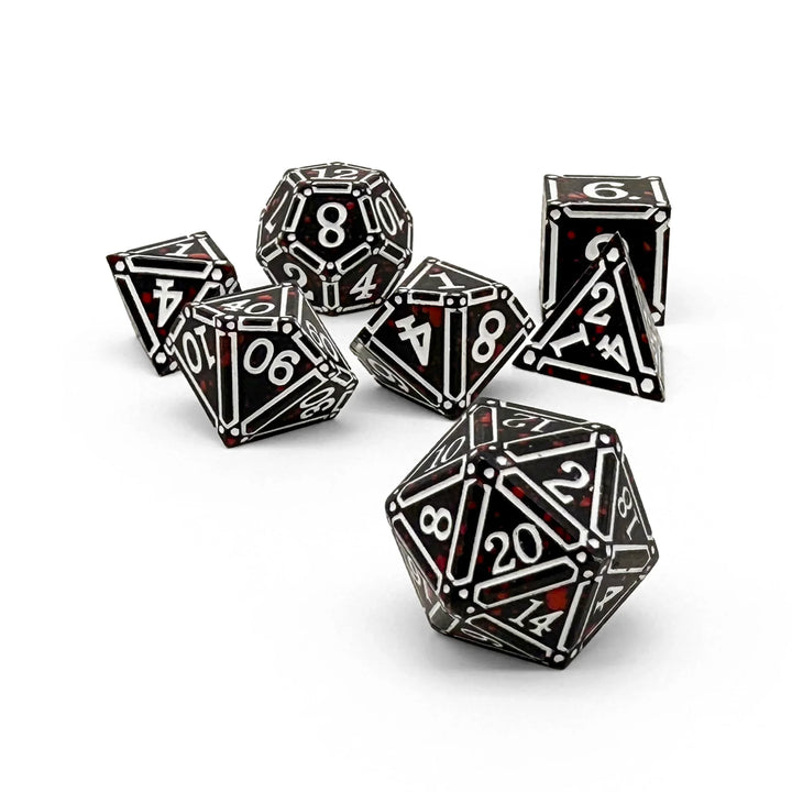 Ironworks - Hidden in the Shadows 7 Piece RPG set Alloy Dice