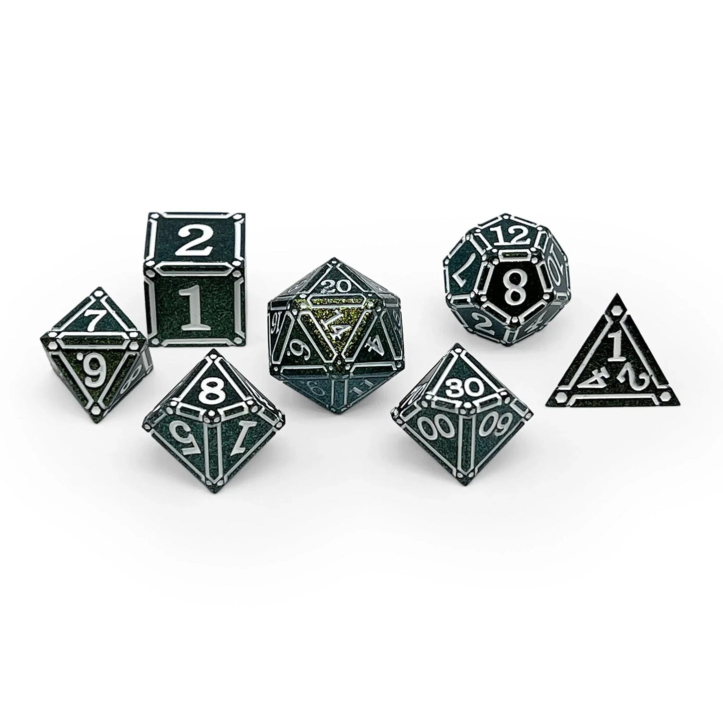 Ironworks - Necromancer Spellbook 7 Piece RPG Set Alloy Metal Dice