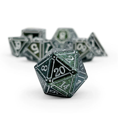 Ironworks - Necromancer Spellbook 7 Piece RPG Set Alloy Metal Dice
